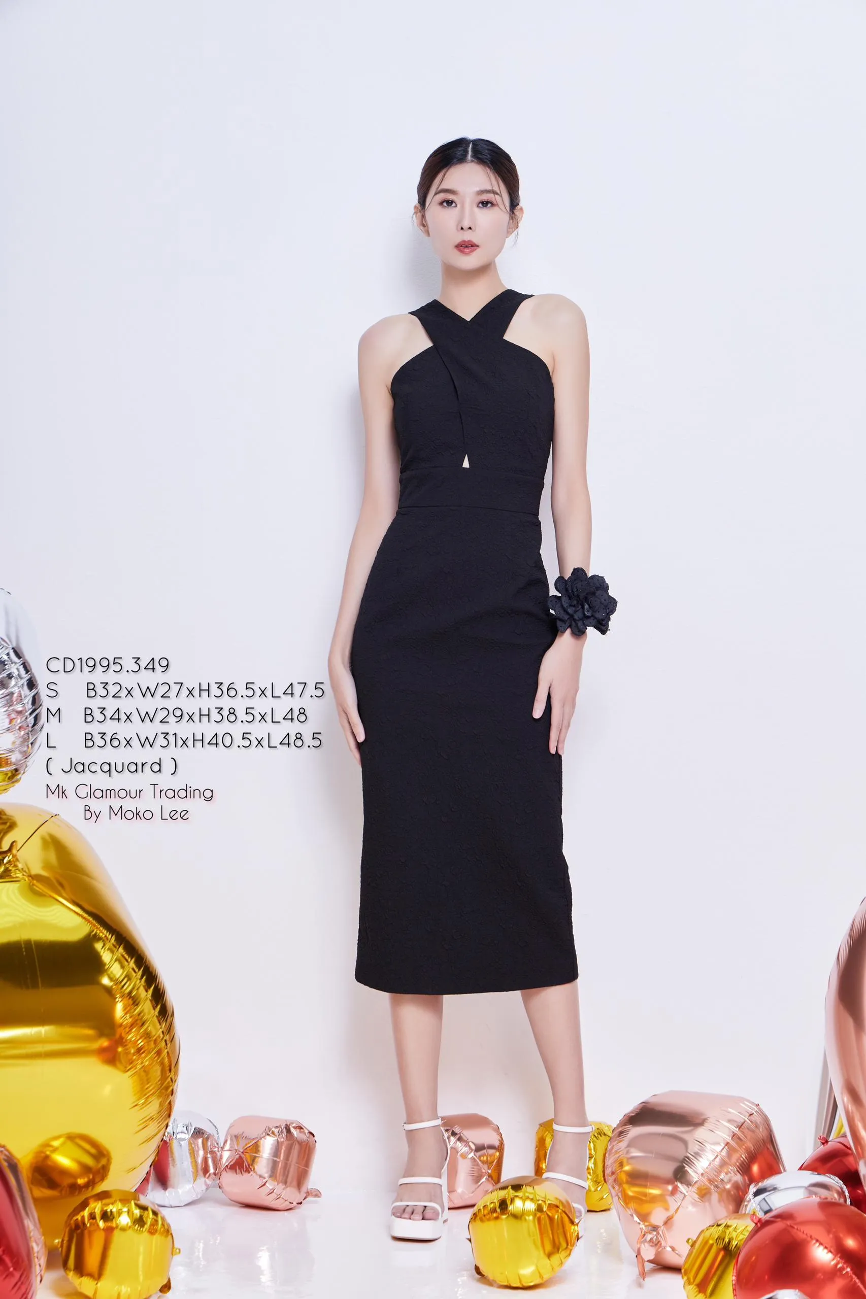 Verona Crossed Halter Neck Dress