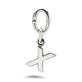X, Silver Link Charm