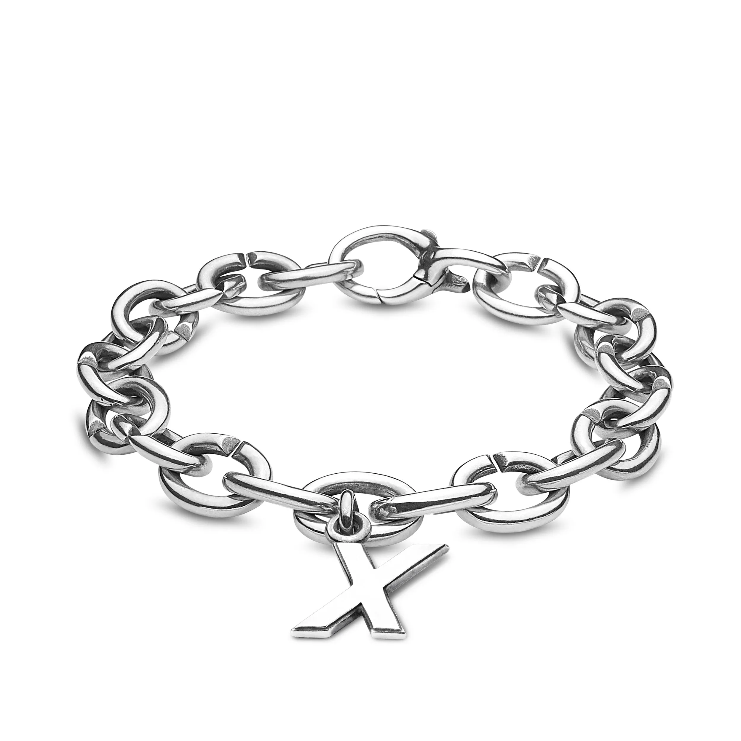 X, Silver Link Charm