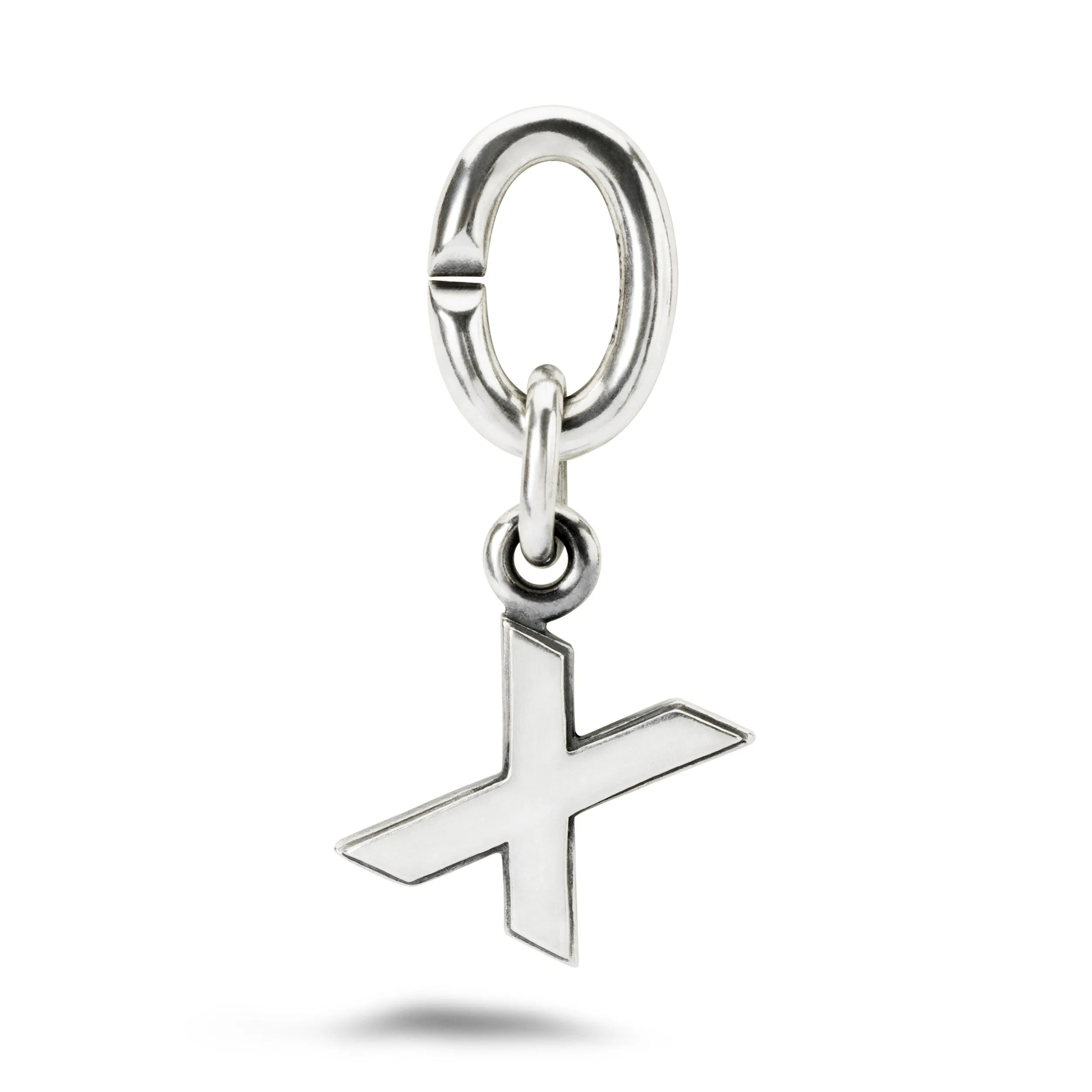 X, Silver Link Charm